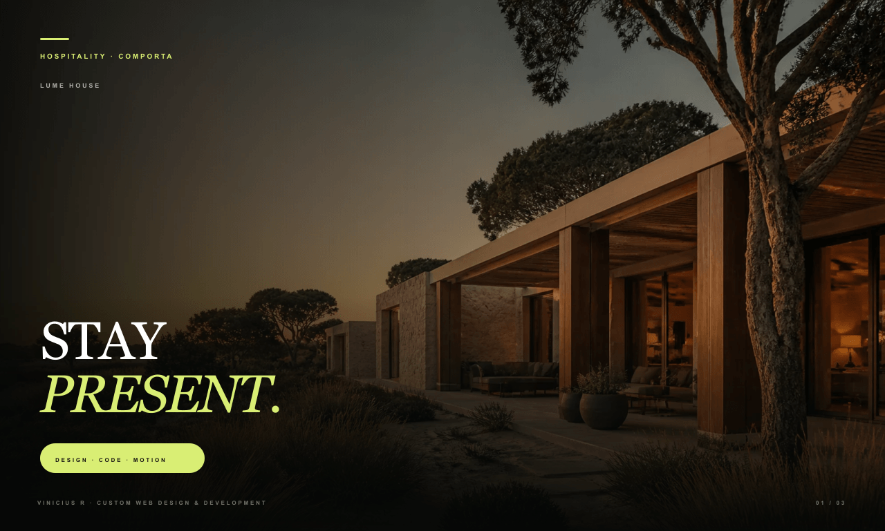 Lume House boutique hospitality website