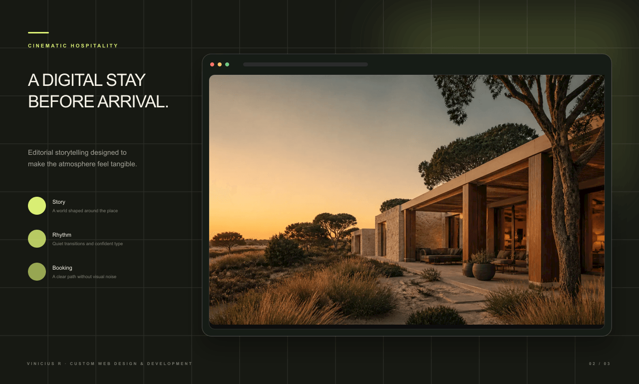 Lume House immersive editorial sections